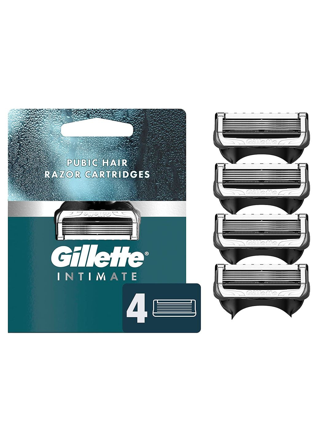 Змінні картриджі до чоловічої бритви для інтимних зон Intimate (4 шт) Gillette (280265710)