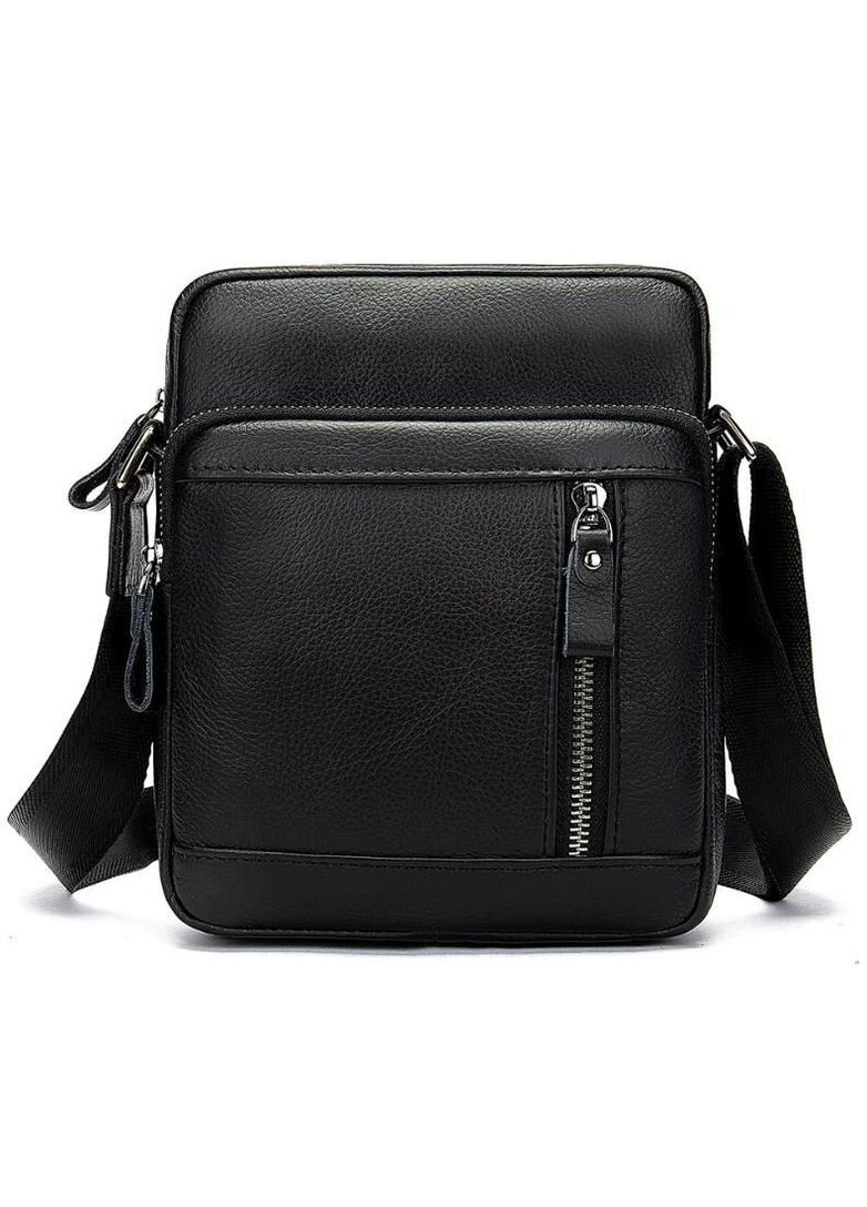 Шкіряна сумка крос боді чоловіча месенджер через плече чорна 14701 Vintage (329198740)