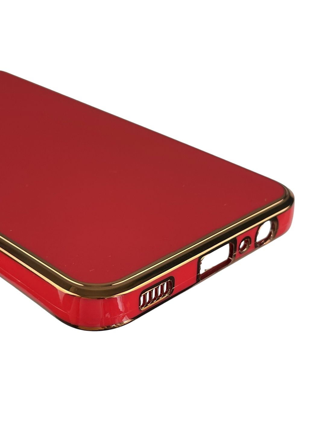 Чохол для Galaxy A03s SM-A037F глянсовий із золотою окантовкою із захистом камери на самсунг а03с червоний Samsung (366019889)