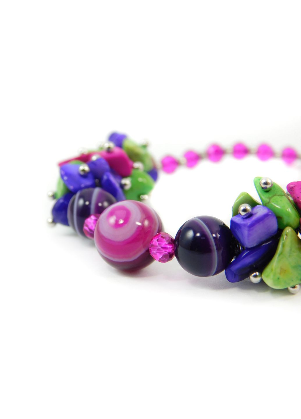 Эксклюзивный браслет "Петуния" Агат, Перламутр, Варисцит, Кварц 21 Fursa fashion (322315686)