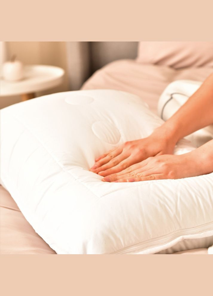 Подушка Air Dream Exclusive 50х70 см два чохли з блискавкою антиалергенна біла для сну IDEIA (321990672)