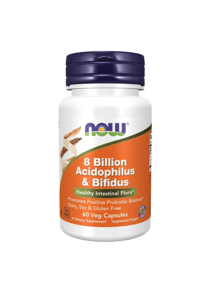 Пробиотики 8 Billion Acidophilus & Bifidus 60 vcaps Now Foods (278652026)