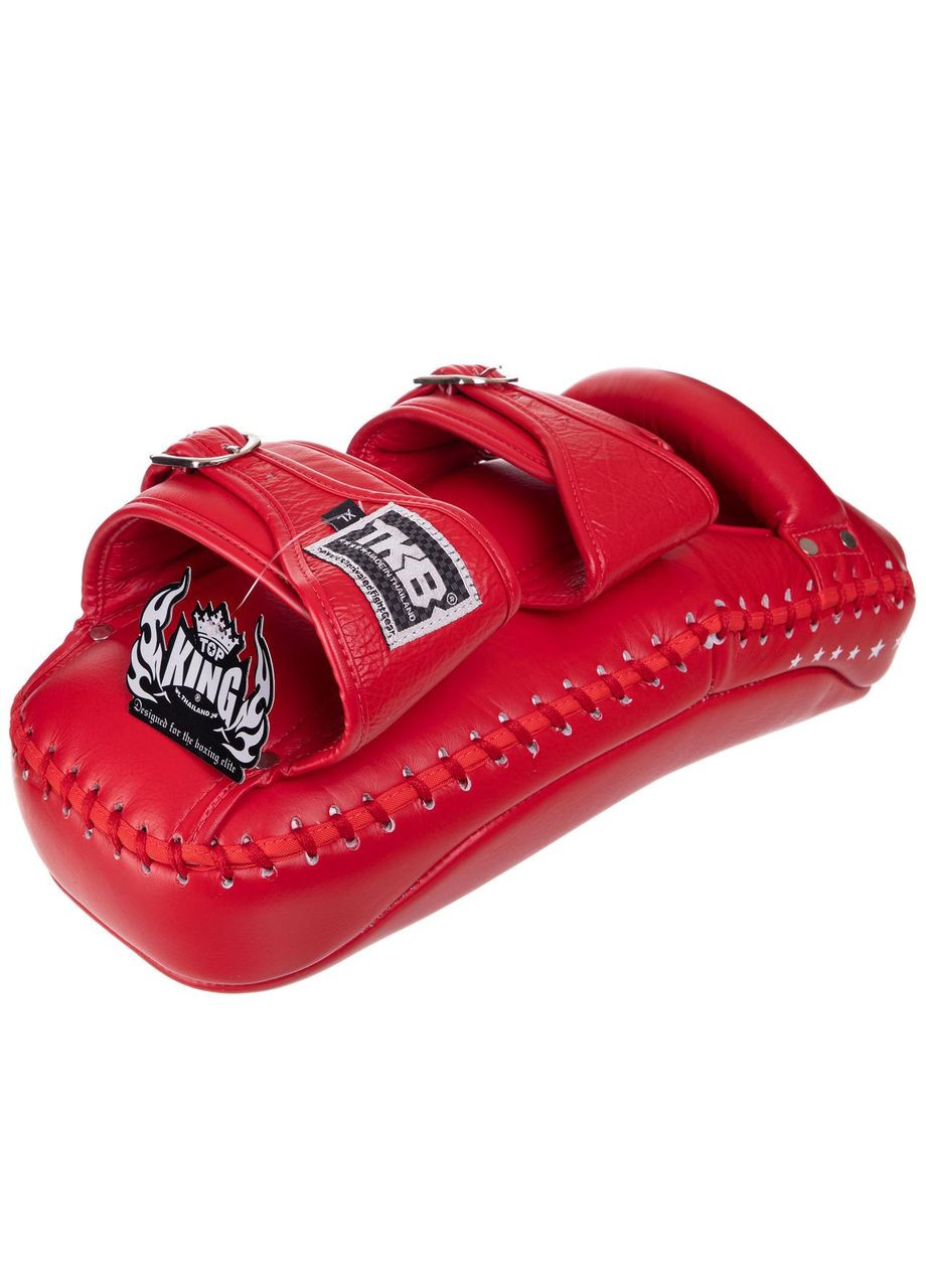 Пади для тайського боксу Тай-педи з натуральної шкіри (2шт) KING Extreme (р-р XL 39x20x11см, на пряжці, Червоний) Top King Boxing (361436270)