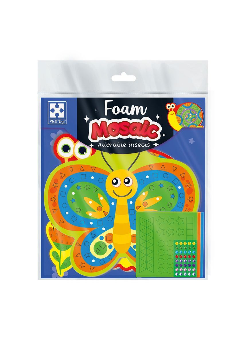 Набір для дятячої творчості із м'якою мозаїкою та стразами «Чарівні комашки» VT4511-23 Vladi toys (366409431)