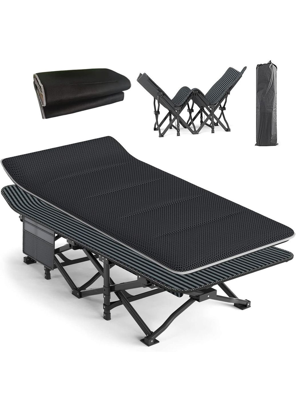 Розкладачка для туризму з подушкою Темно-синя LEOBRO (346534667)