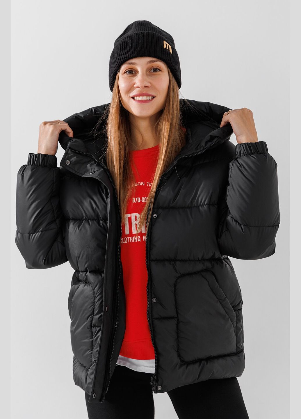 Черный демисезонный Пуховик LAWA