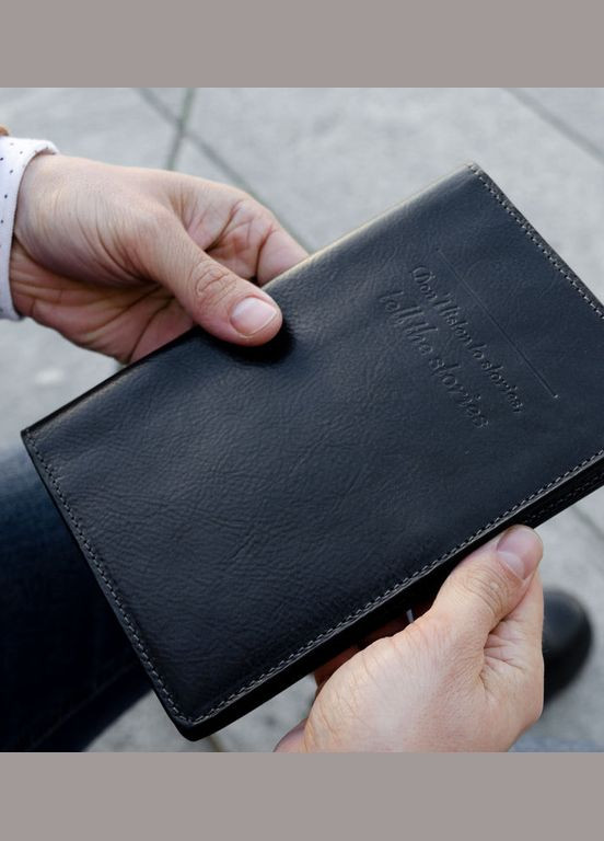 Большая кожаная обложка для паспорта для женщин - Gulliver's Travels - Черный цвет - 5200701W Time Resistance (316062821)