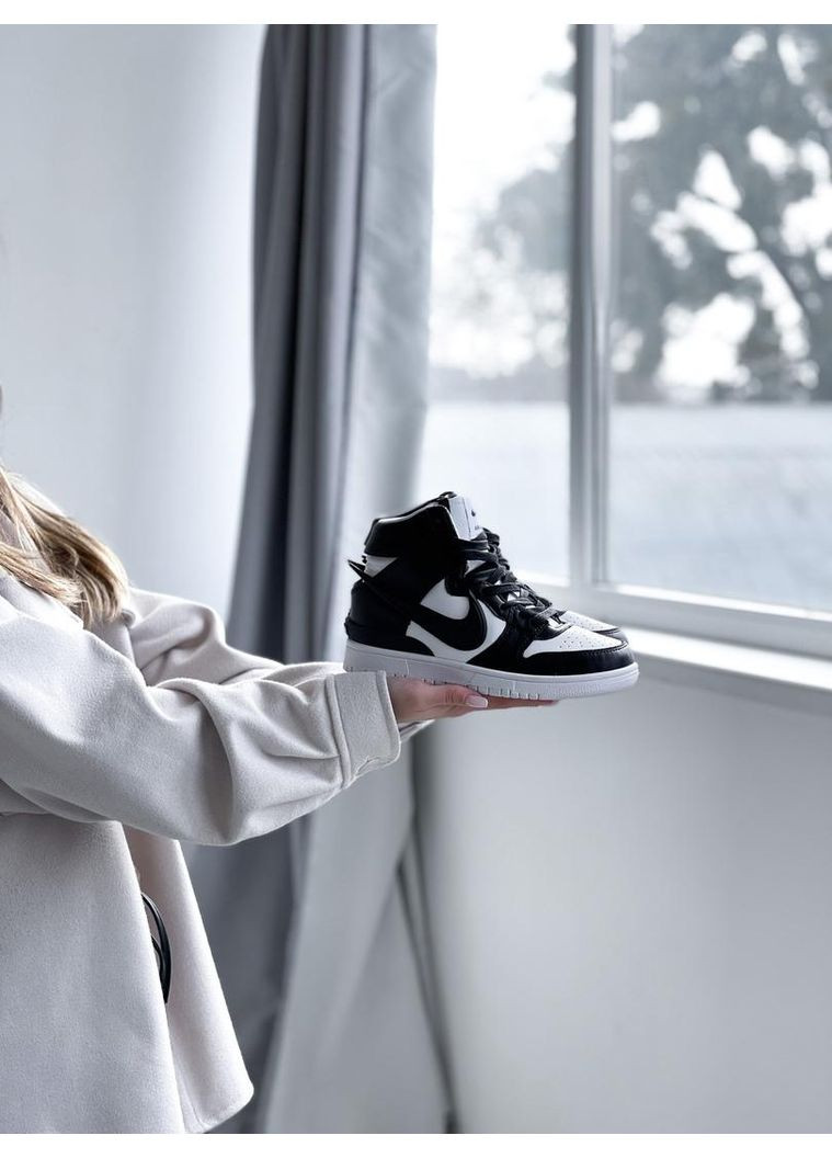 Черные демисезонные кроссовки мужские nike dunk high x ambush black white найк сб данк No Brand
