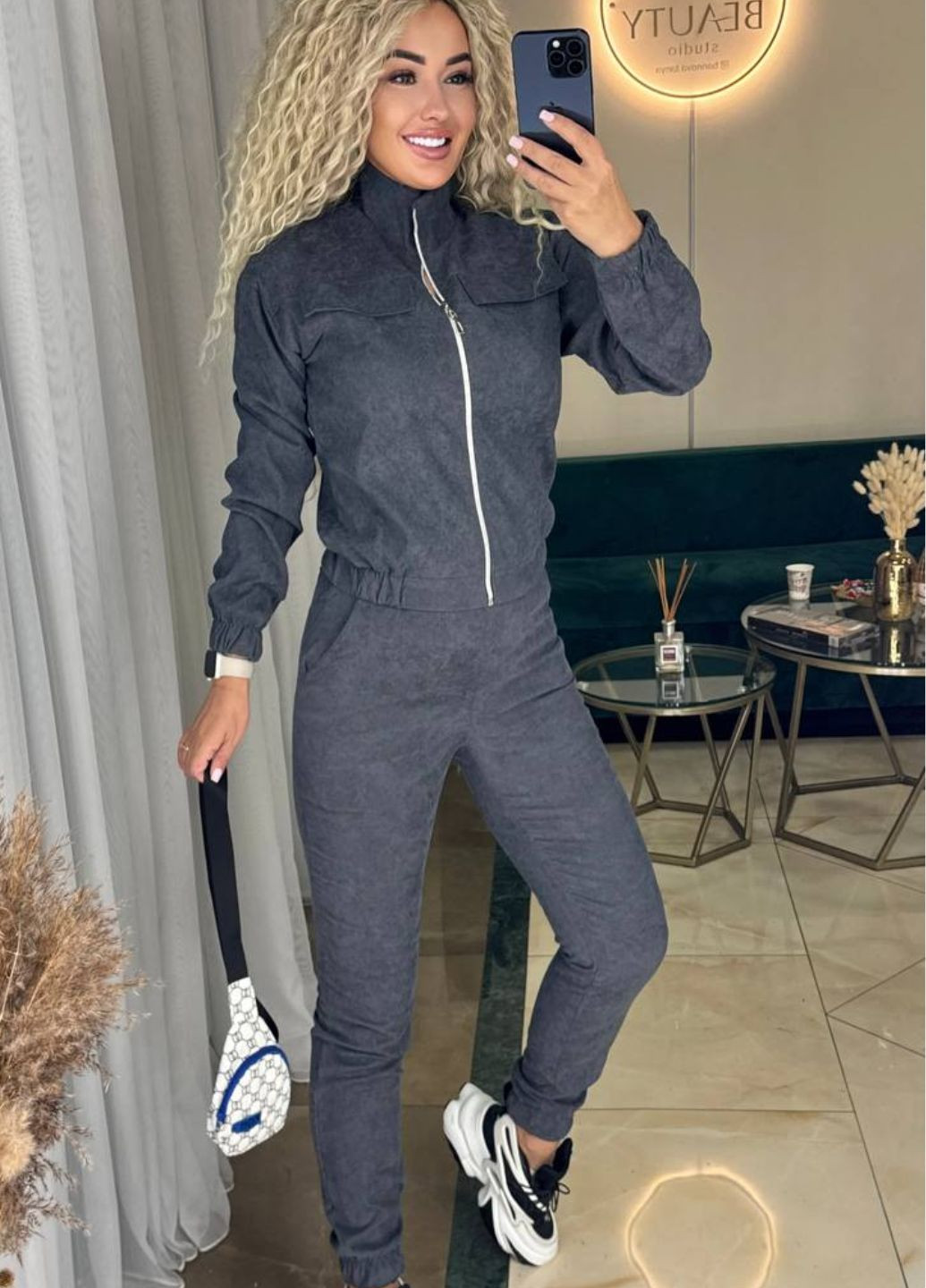 Вельветовый костюм: брюки и кофта на молнии Allthings (303321168)