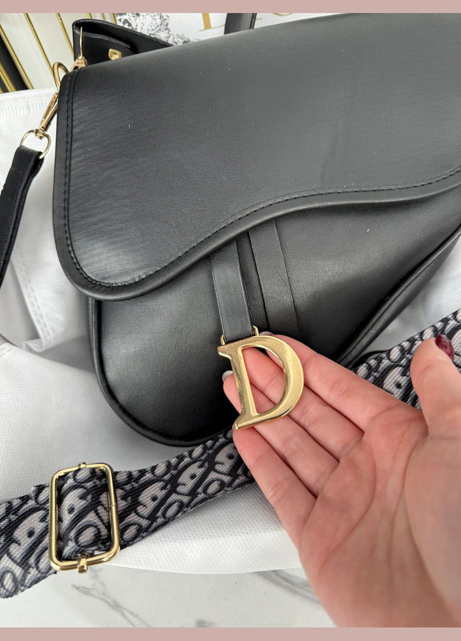 Жіноча сумка седло чорний гладкий No Brand (322464814)