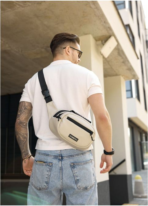 Чоловіча сумка через плече з екошкіри Сіра (9520301017) Sambag (361244944)