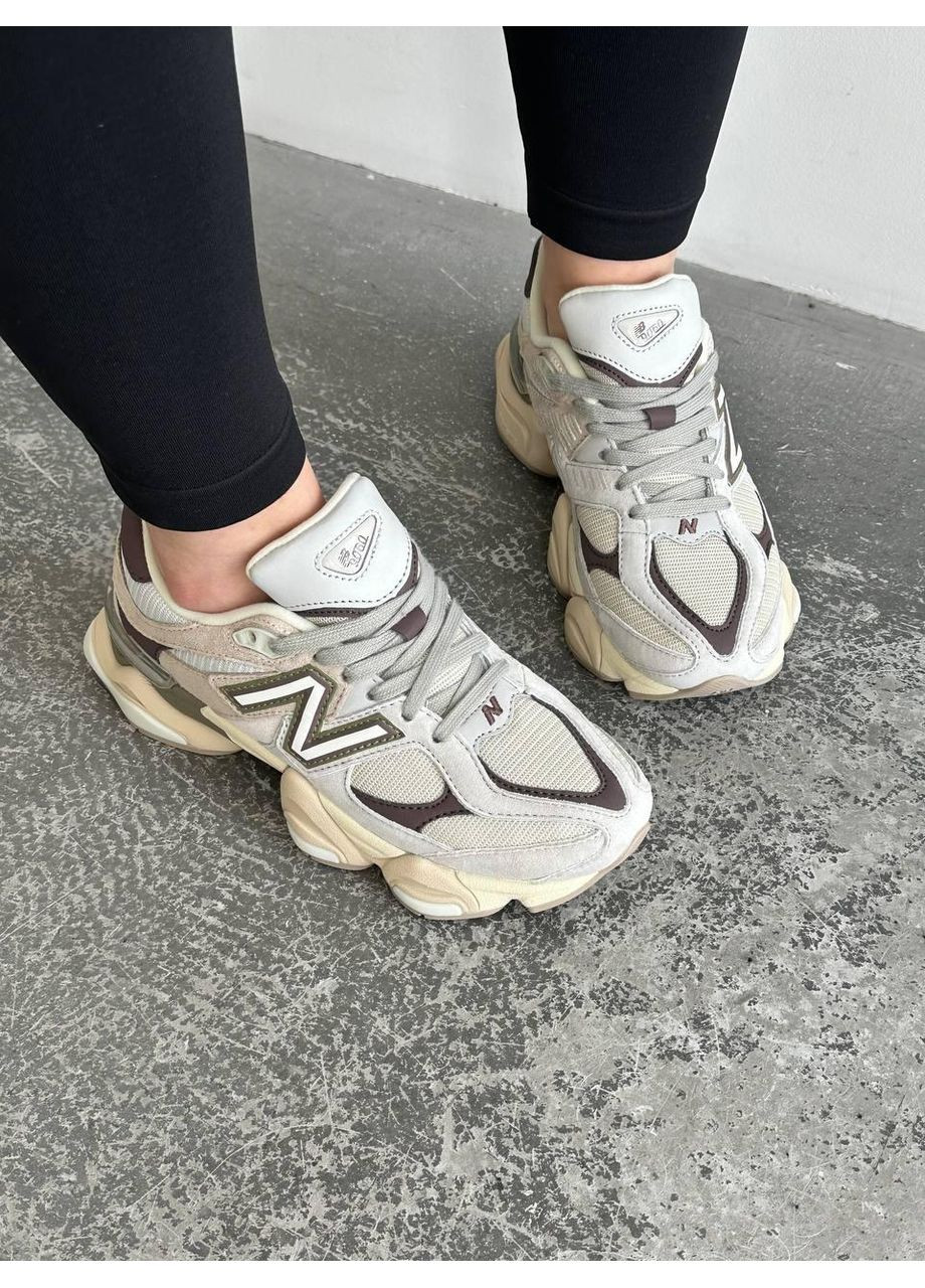 Серые демисезонные кроссовки мужские new balance 9060 grey matter timberwolf covert green нью беланс 9060 No Brand