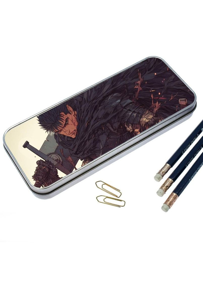 Органайзер для канцелярського приладдя металевий, кейс для дрібниць Аніме Берсерк #013 7*18 см Silver No Brand (309159253)