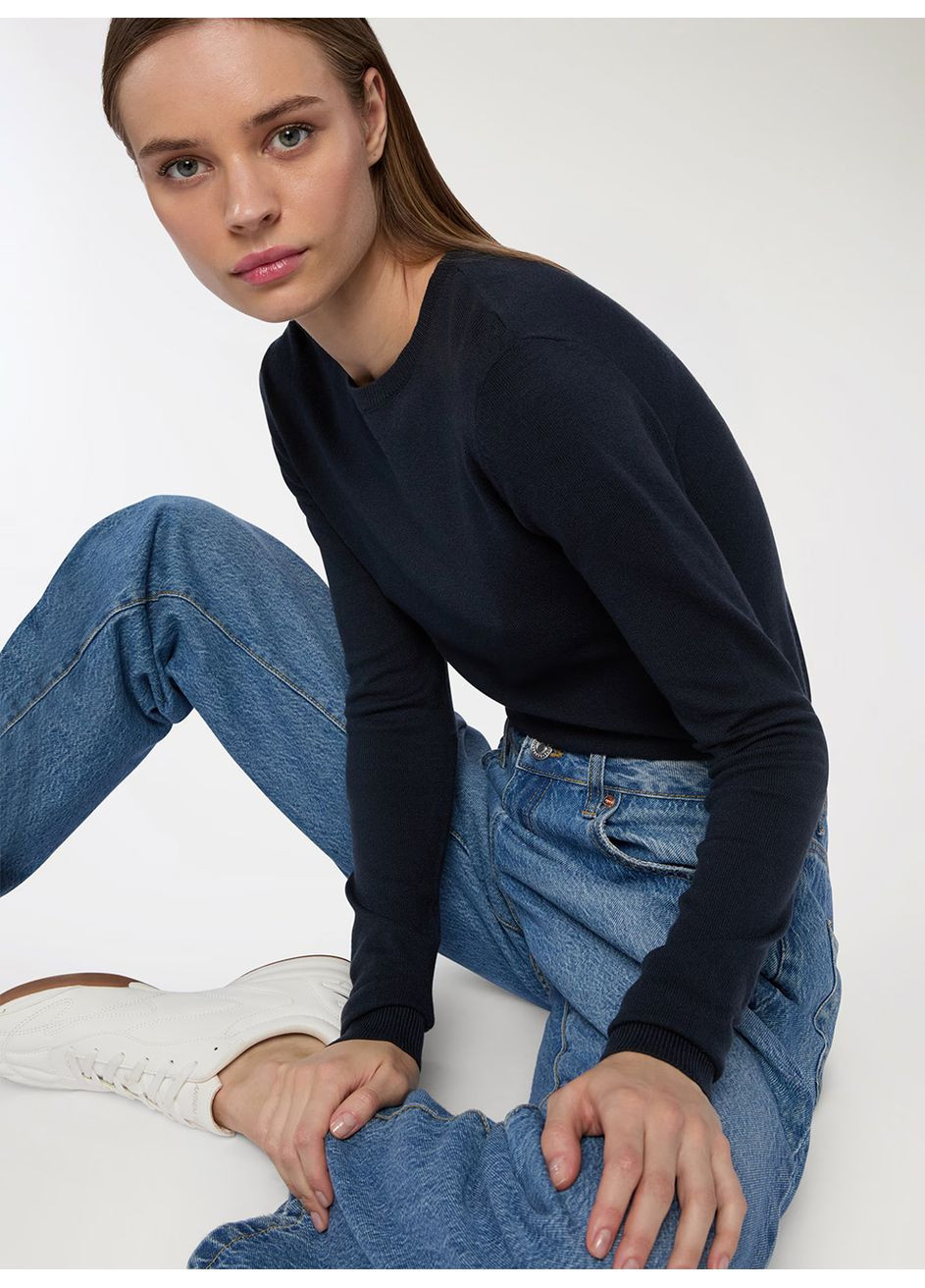 Темно-синій демісезонний светр жін Terranova