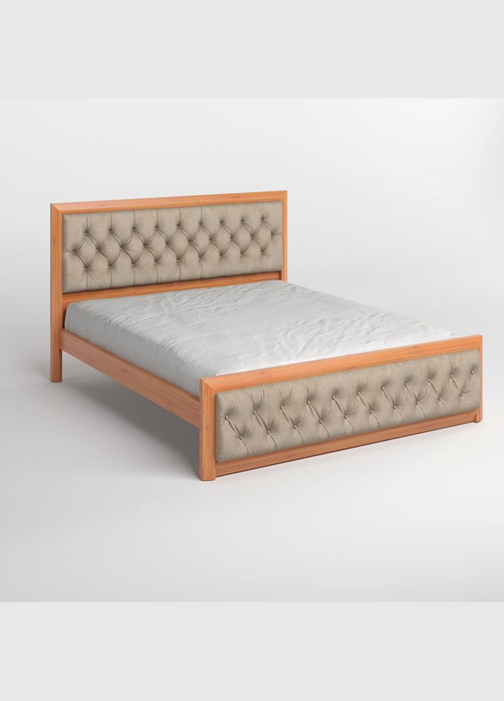 Полуторная деревянная кровать Барселона Б3 /Аляска 23 (Бежевый) 120х190 см (MBG-12808) Mebigrand (366083546)