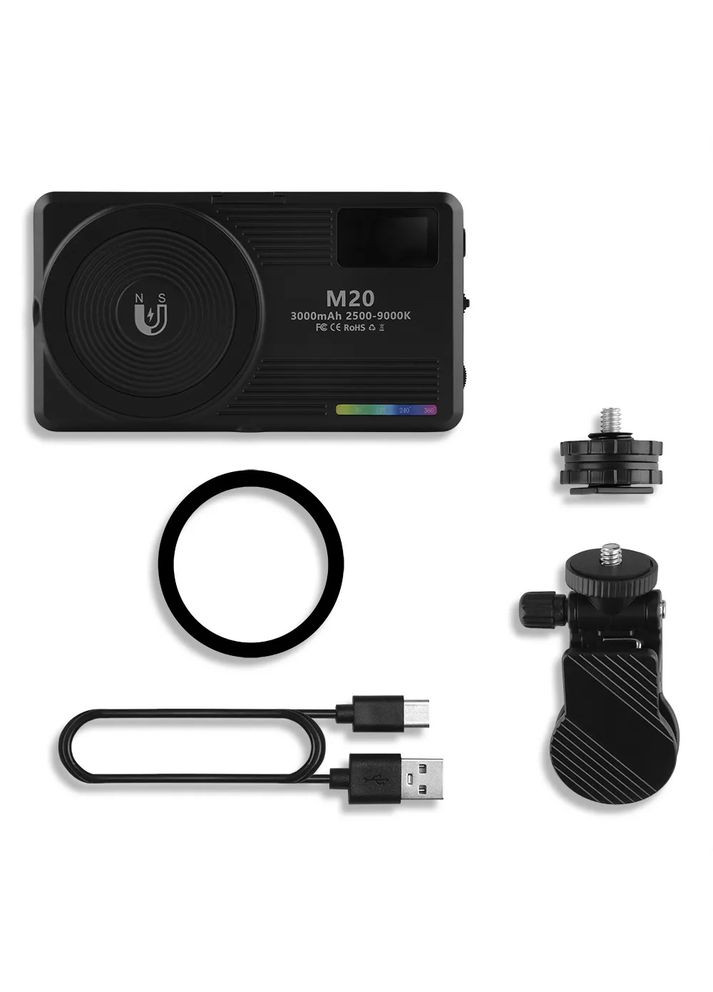 Накамерный свет M20 RGB, 72+42 LED, 22 эффекта, аккумулятор 3000 mAh No Brand (361944435)