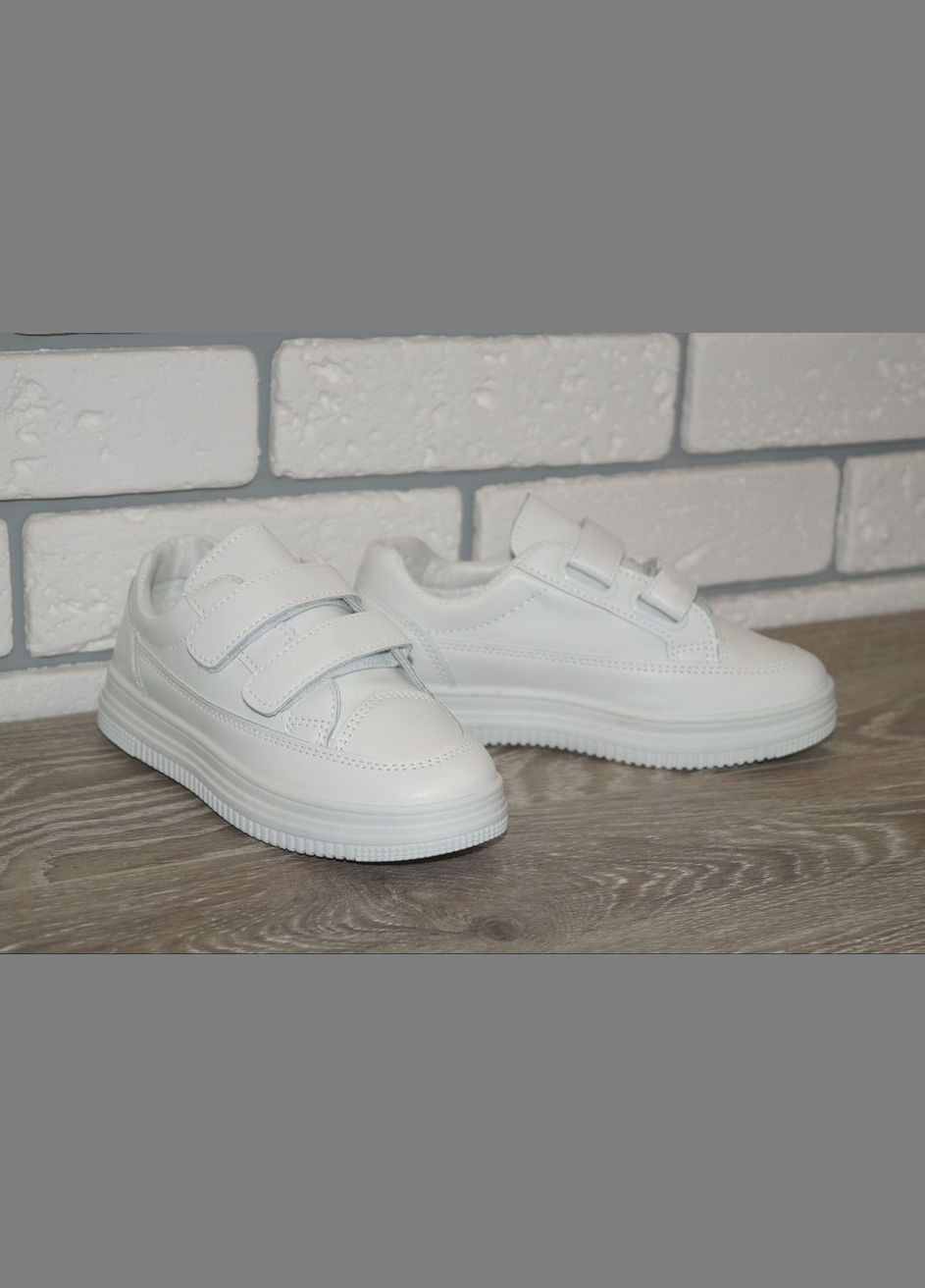 Белые демисезонные кроссовки детские белые ABA 206-1