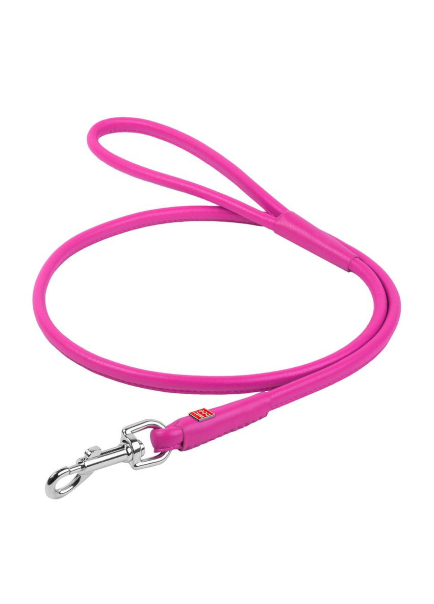 Повідець для собак шкіряний Glamour Круглий Д 4 мм Д 122 см Рожевий WAUDOG (322560754)