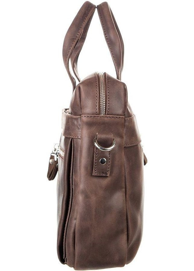 Сумка для ноутбука и документов кожаная мужская коричневая размер 39х27х7-10 см 11020 Shvigel (362417741)