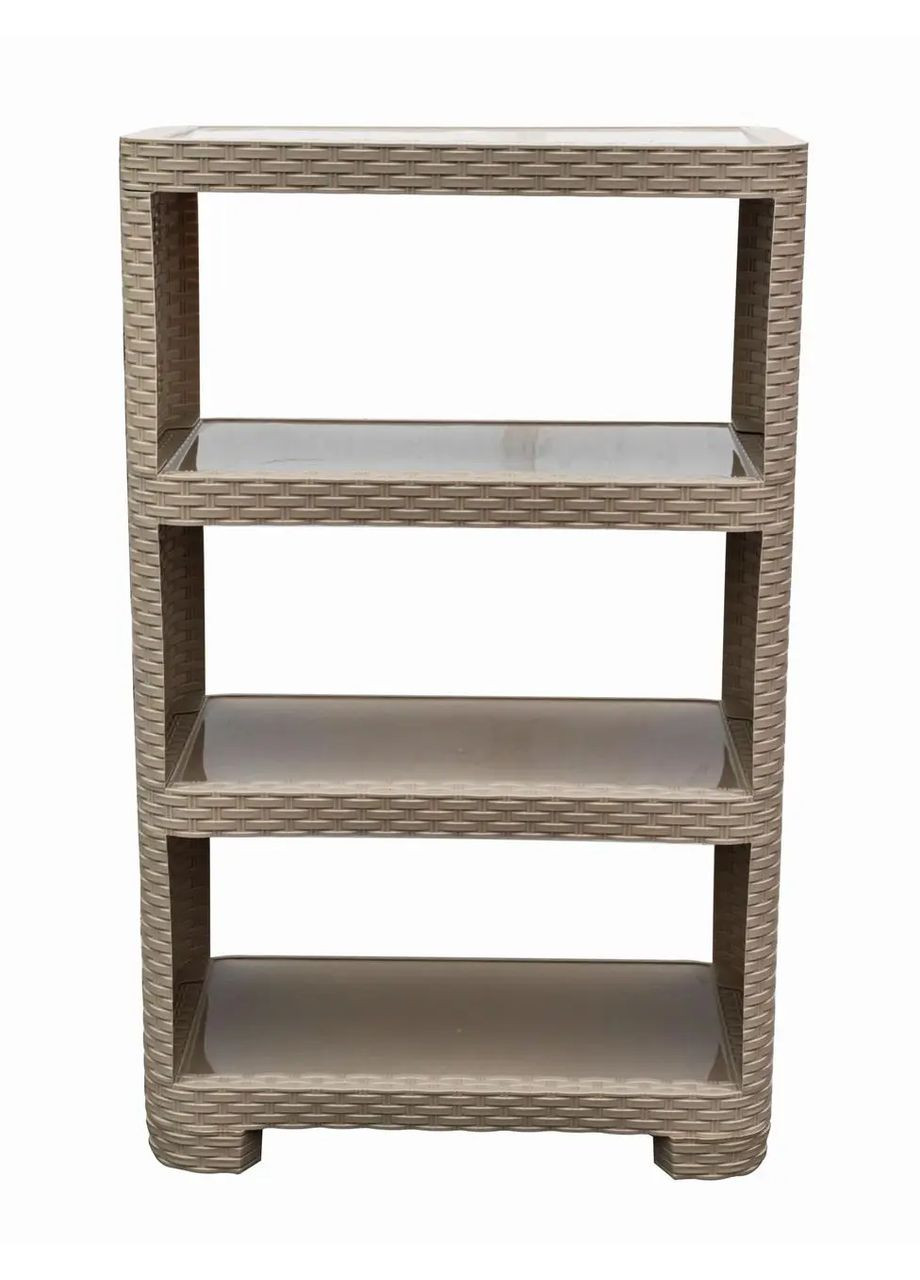 Етажерка пластикова "Ротанг" на 4 секції капучіно Полімер Гарант (351902608)