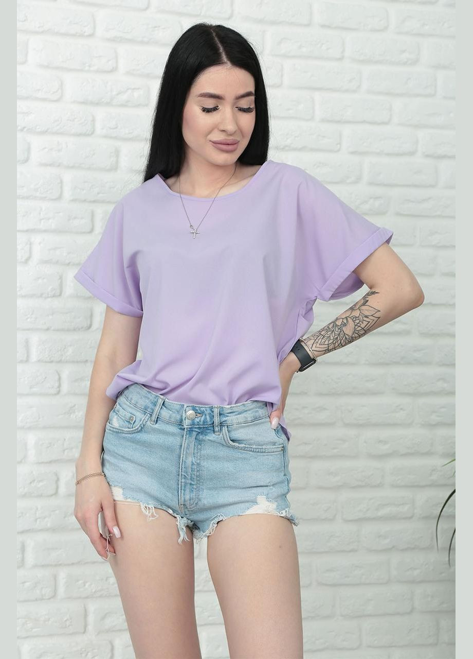 Лавандова літня блузка футболка вільного крою Fashion Girl