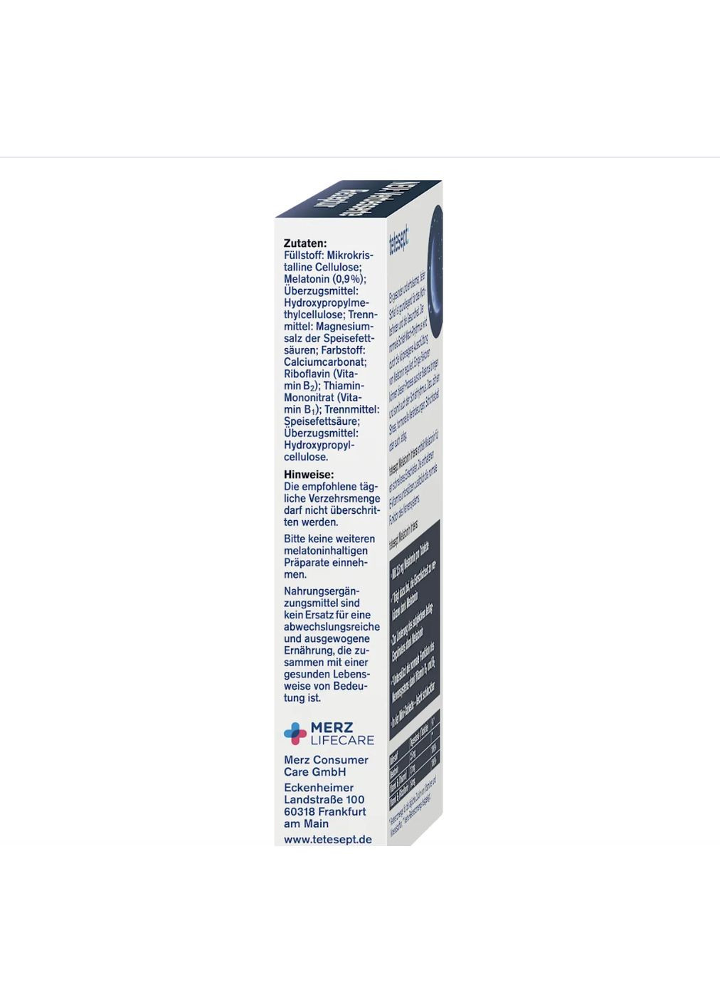 Комплекс для сна с мелатонином и витаминами группы В Melatonin Intens Mini Tabletten 30 шт tetesept (368864924)