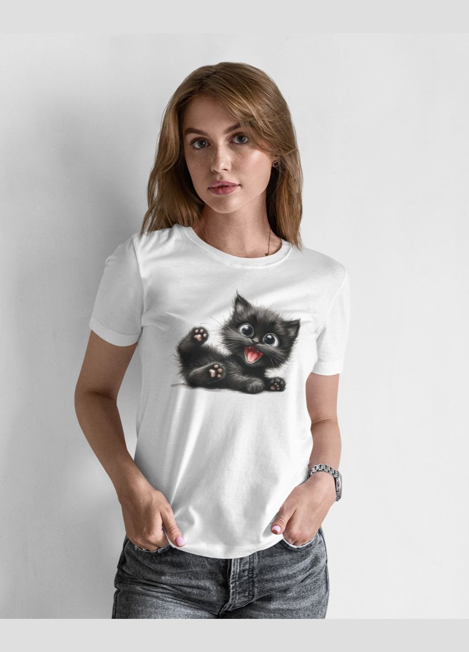 Женская однотонная футболка футболка белая Mishe 2000400 - (284119088)