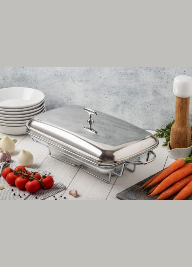 Марміт настільний підігрівач їжі EB-1441 прямокутний 3 л термостійкий скляний посуд Edenberg (297330877)