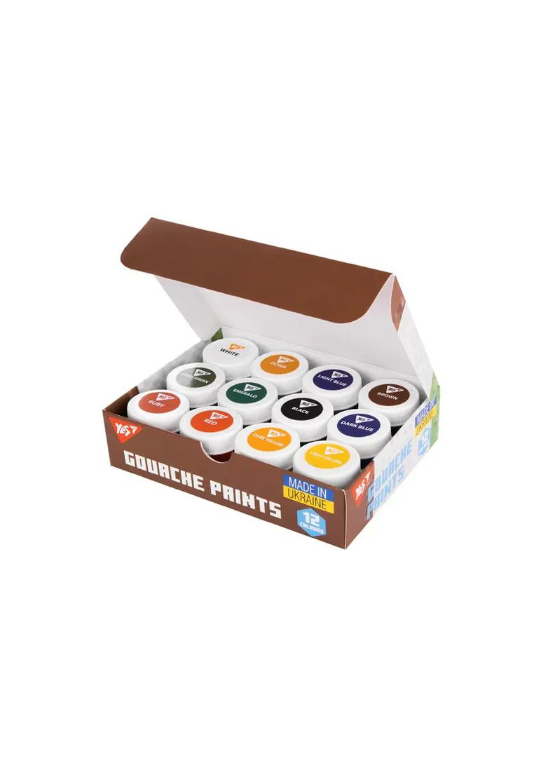 Гуашеві фарби для творчості Minecraft 12 кольорів в асортименті дитячі 230407 Yes Кнц4697 (370654134)