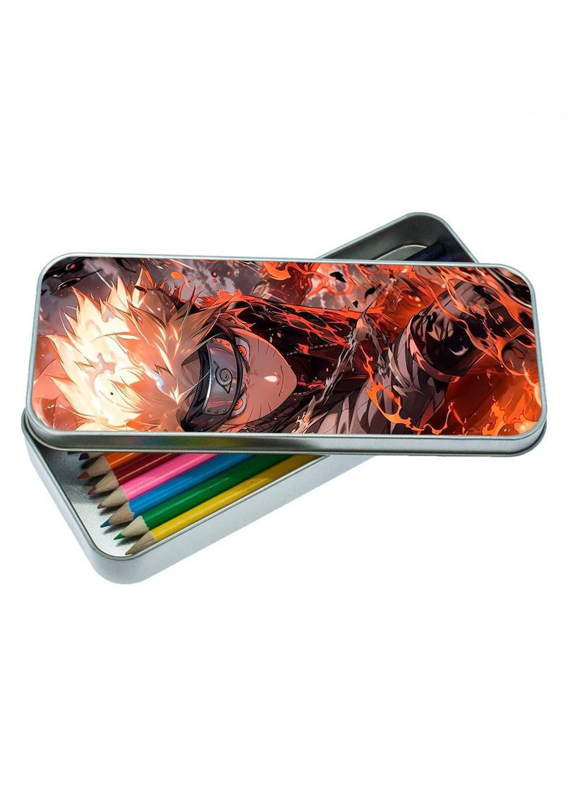 Пенал школьный для мальчика и девочки металлический Наруто #004 7*18 см Silver No Brand (309152007)
