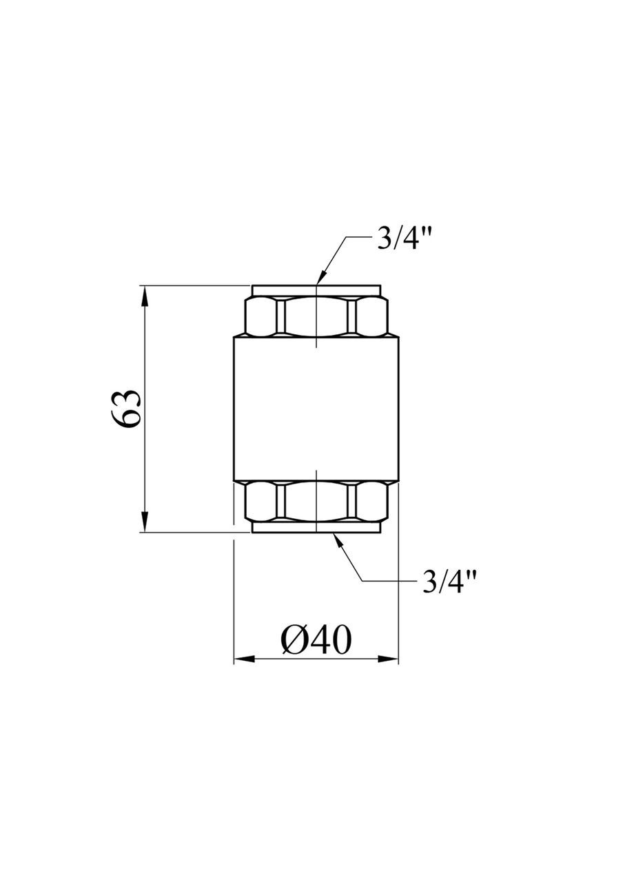 Обратный клапан "Premium" (DN) 20 ВВ с латунным штоком STA (332978338)