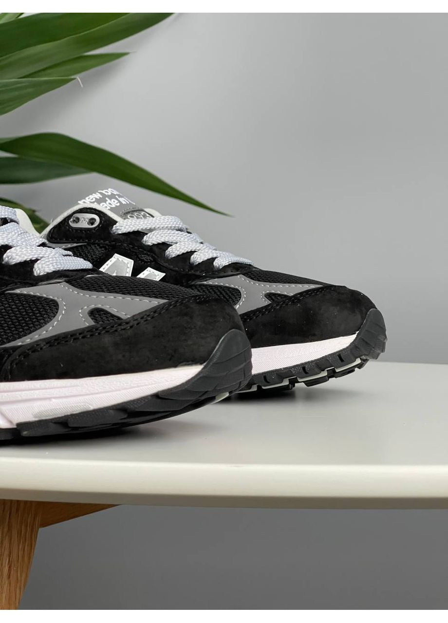 Чорні Осінні кросівки чоловічі new balance 993 black grey white | нью беланс 993 чорні сірі білі No Brand