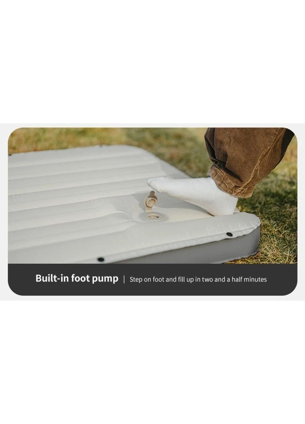 Матрац надувний одинарний CNK2450WS035, 95 мм, із вбудованою помпою, коричневий Naturehike (370666327)