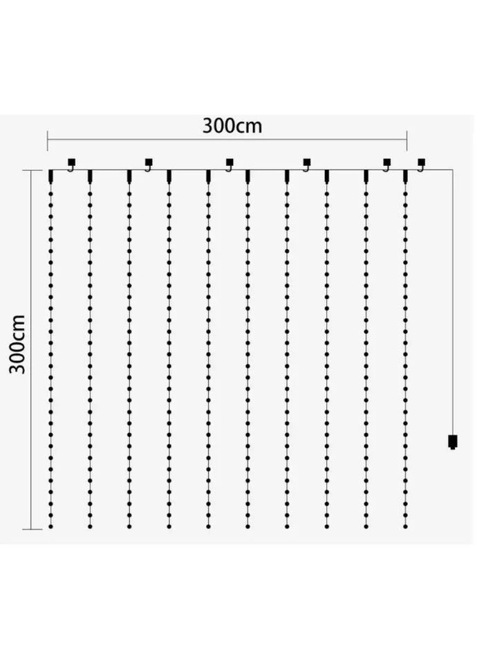 Гирлянда-штора разноцветная 3x3м с 240 LED лампами (46843-_293) XPRO (392934827)