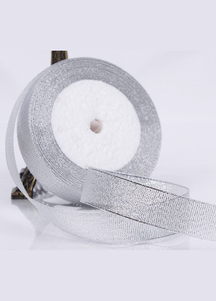 Стрічка люрексова, парчева, 2 см, срібляста No Brand (340482862)