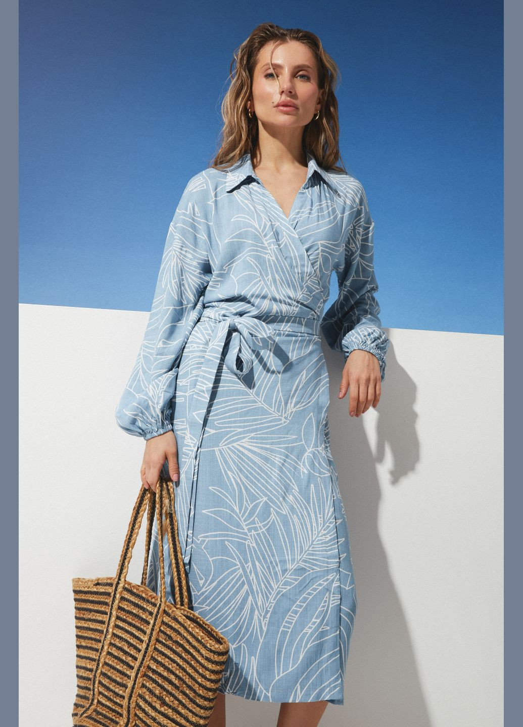 Блакитна повсякденний сукня ST-Seventeen однотонна