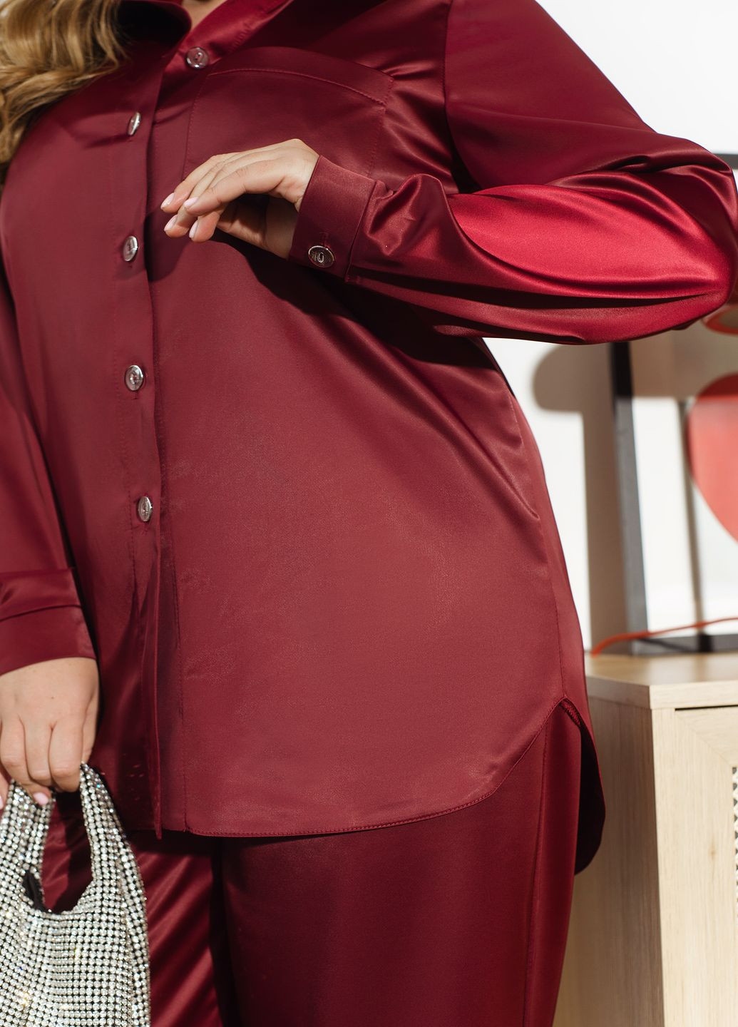 Шелковый костюм с рубашкой No Brand (314456903)