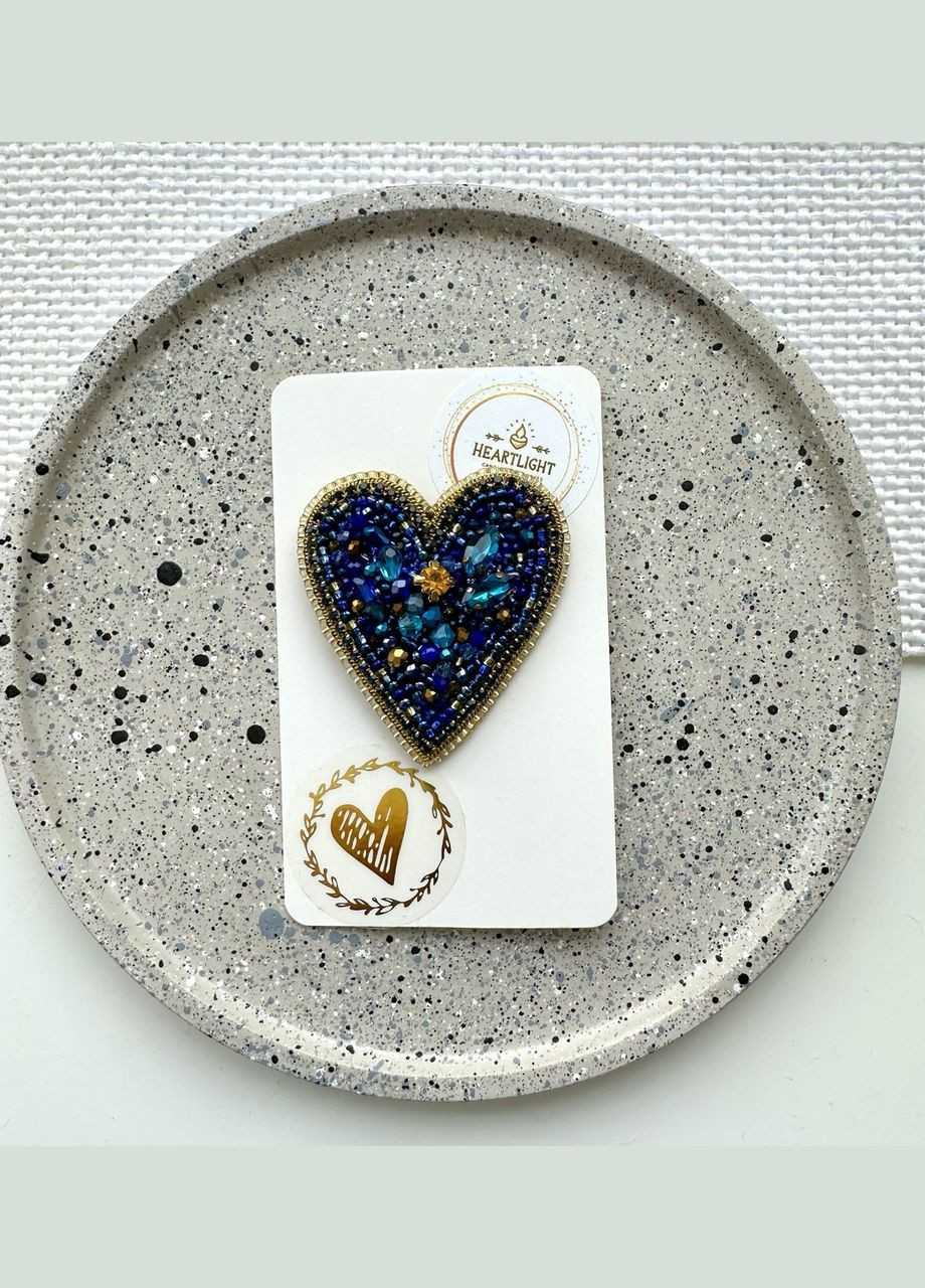 Брошь "СЕРДЦЕ СИНЕЕ" HeartLight (338379245)
