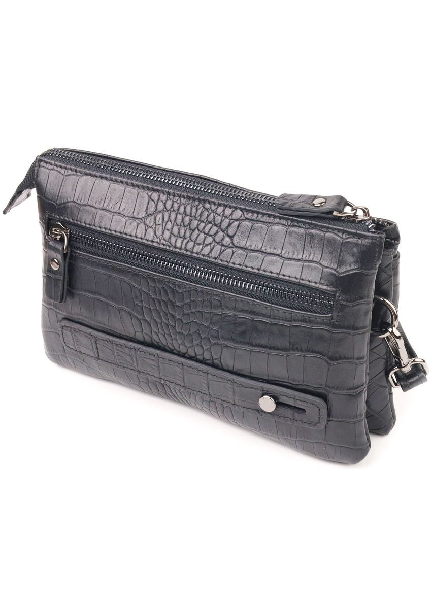 Клатч для мужчин из натуральной фактурной кожи с тиснением под крокодила 21556 Canpellini (329199052)