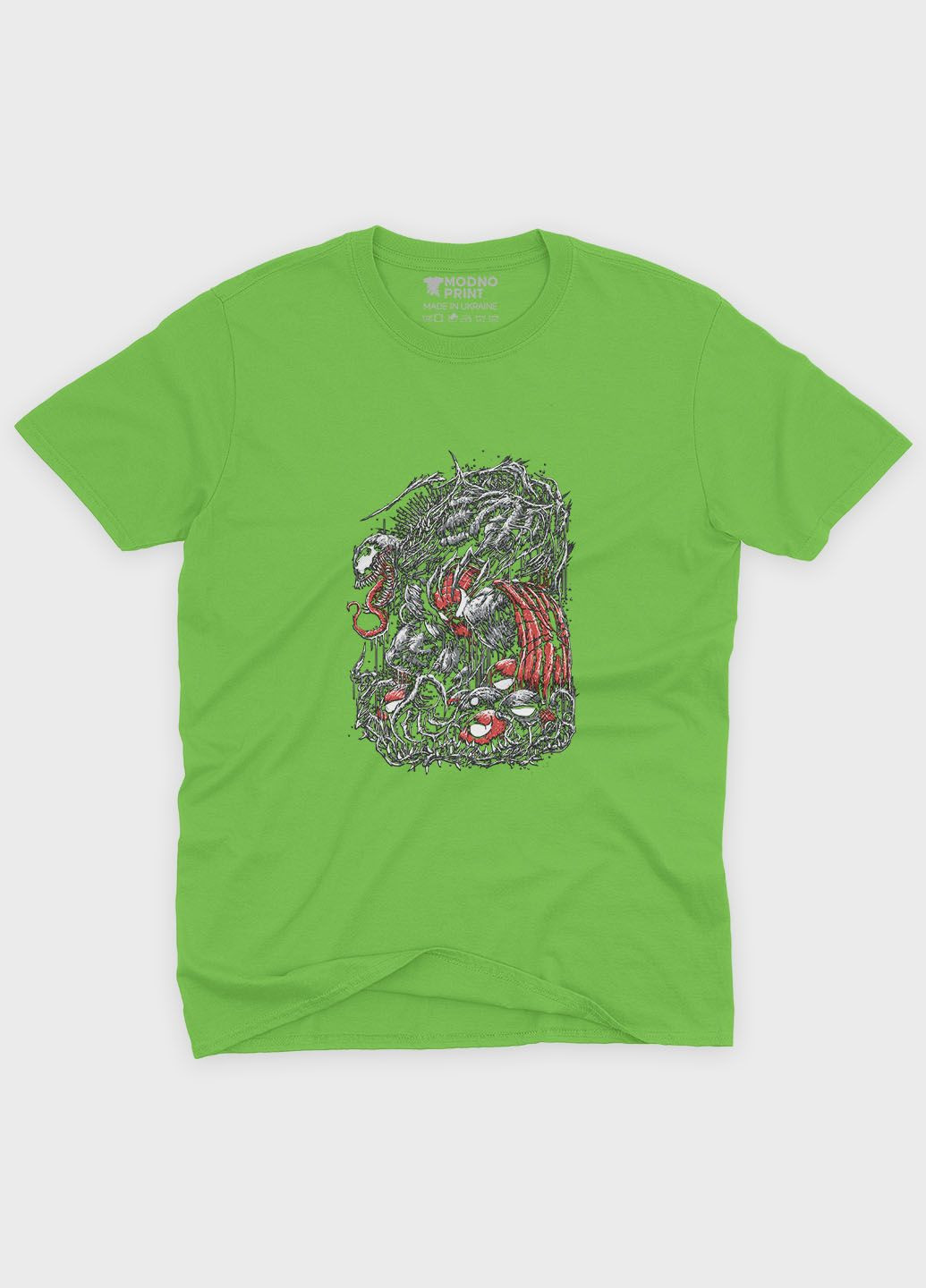 Салатова демісезонна футболка для хлопчика з принтом суперзлодія - веном (ts001-1-kiw-006-013-029-b) Modno