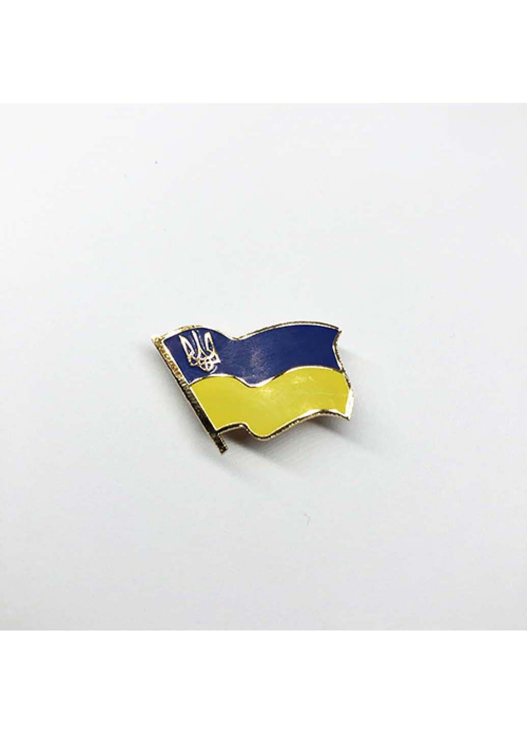 Значок Флаг Украины с трезубцем 21х17 мм Dobroznak (292338367)