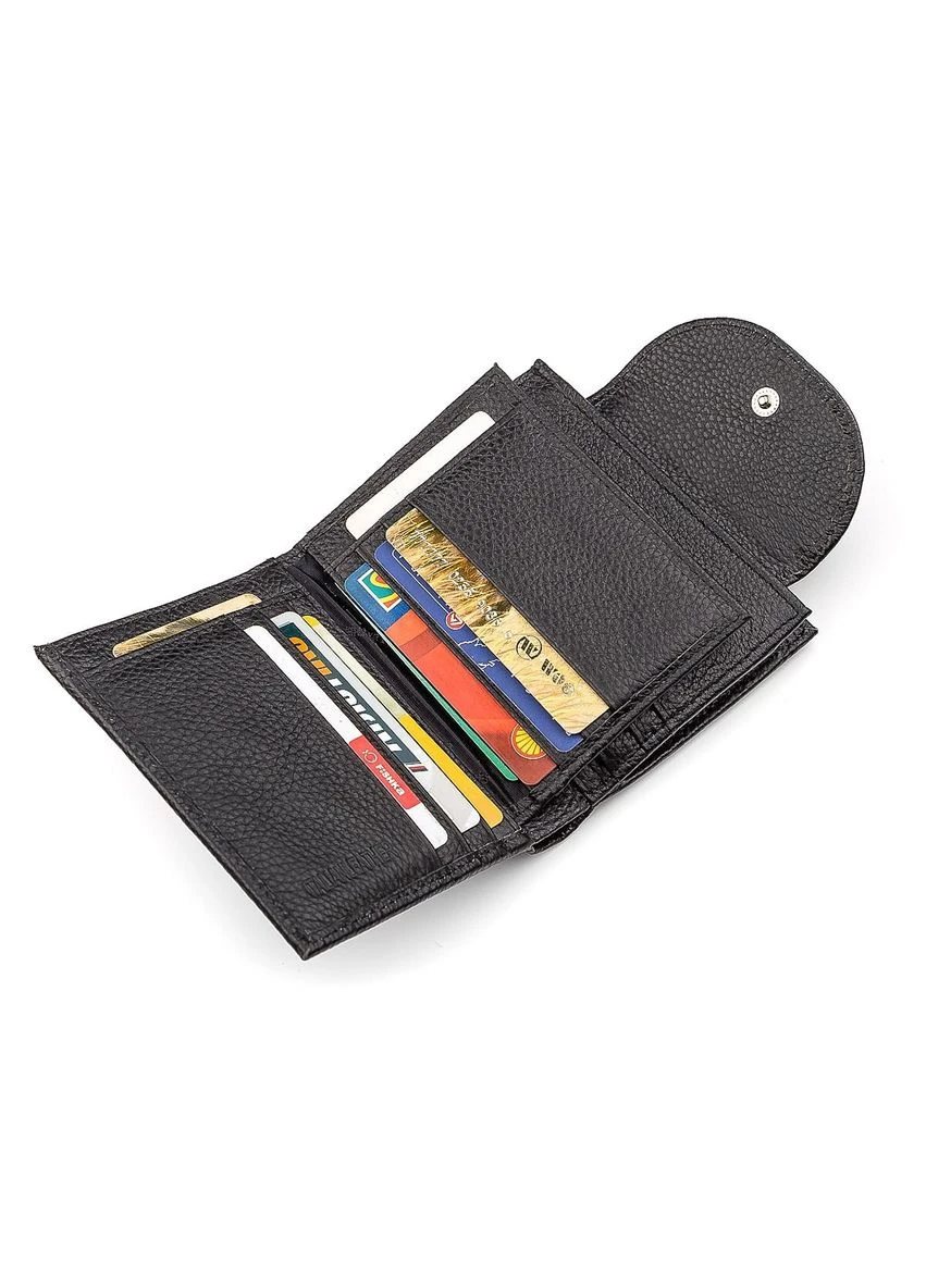 Кошелек женский (ST410) компактный Черный 12х10х3 см st leather (391297497)