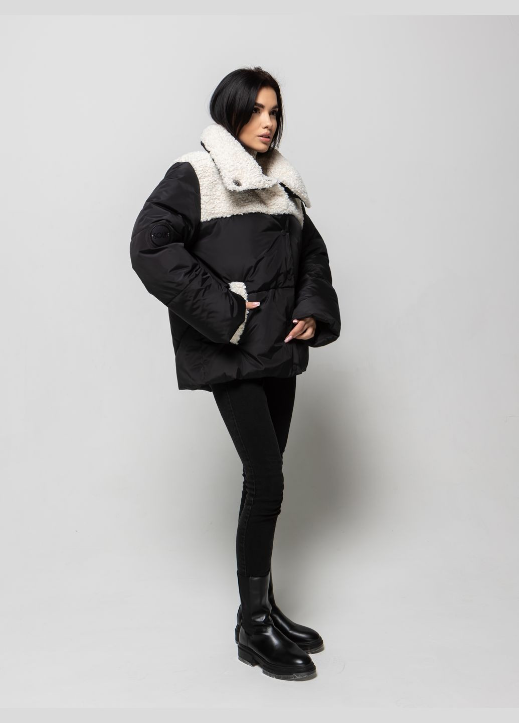 Черный зимний Пуховик Solh