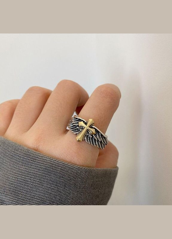 Мужское кольцо, винтажное кольцо с защитным крестом оберегом для мужчин и древний текст размер регулируемый Fashion Jewelry (285814470)