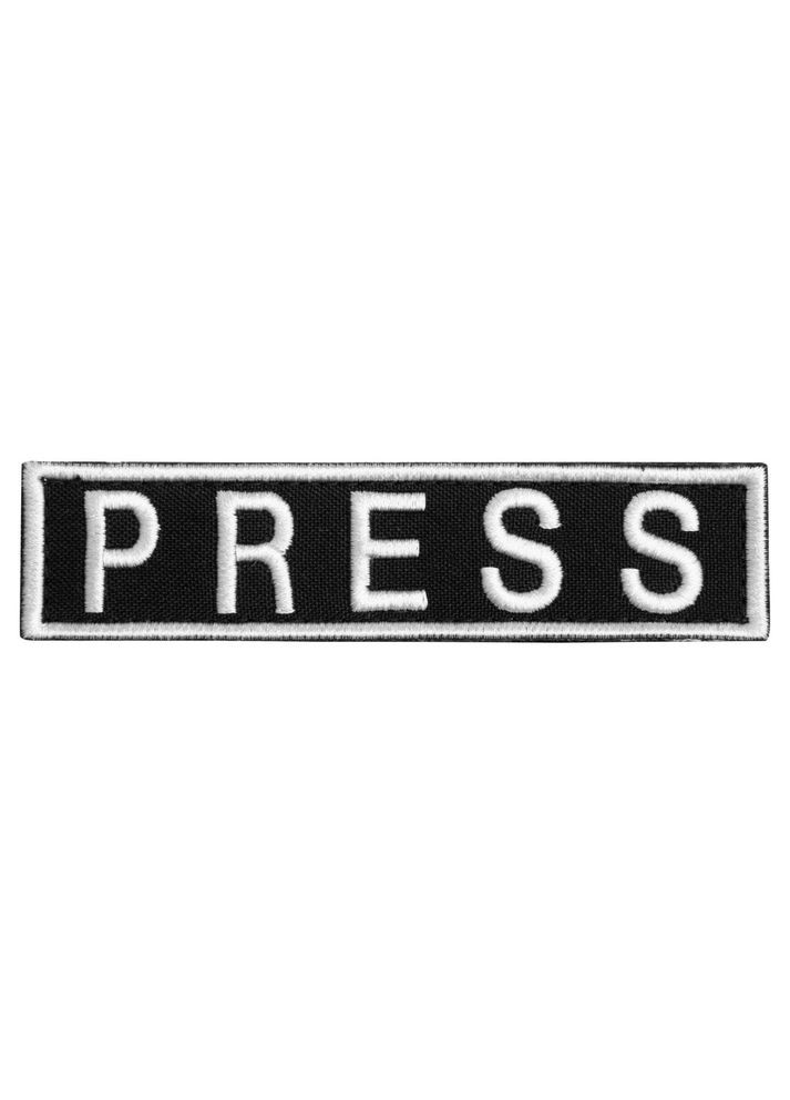 Шеврон нашивка на липучці для журналістів PRESS ПРЕСА, вишитий патч 2,5х11,5 см IDEIA (275869462)