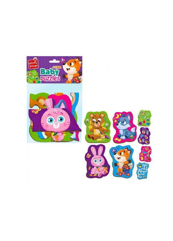 Пазли максі з грою Малюк Зможе «Лісові звірі» VT1722-22 Укр Vladi toys (365641064)