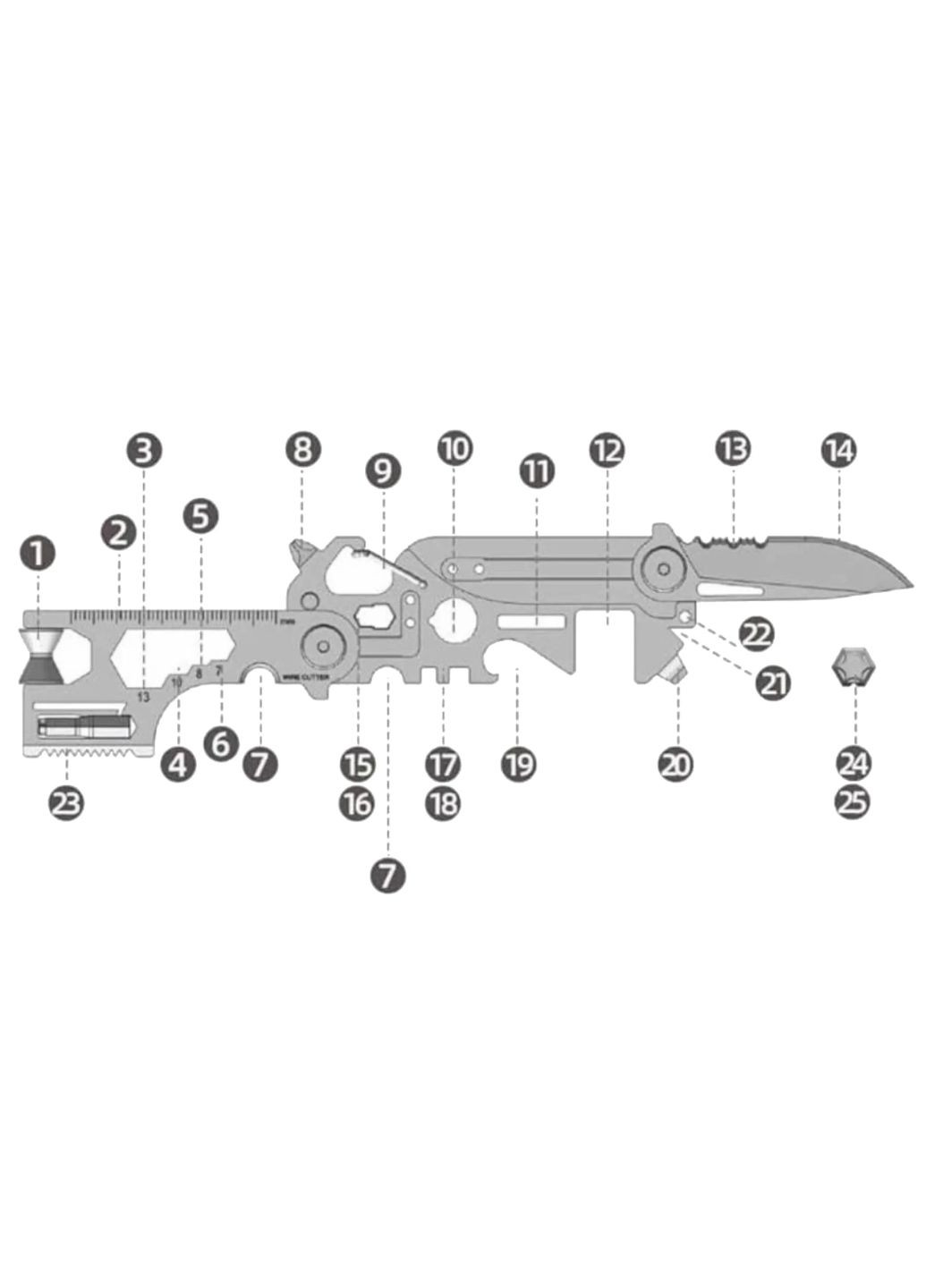 Мультитул EDC 25в1 JB-18 Карта с инструментами в форме винтовки JB Tacticals (342966673)