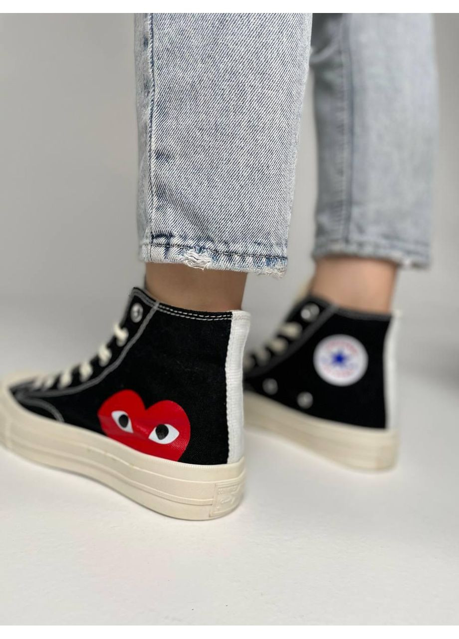 КЕДЫ ЖЕНСКИЕ CONVERSE X COMME DES GARSONS PLAY CHUCK КОНВЕРС No Brand белые демисезоны (369389757)