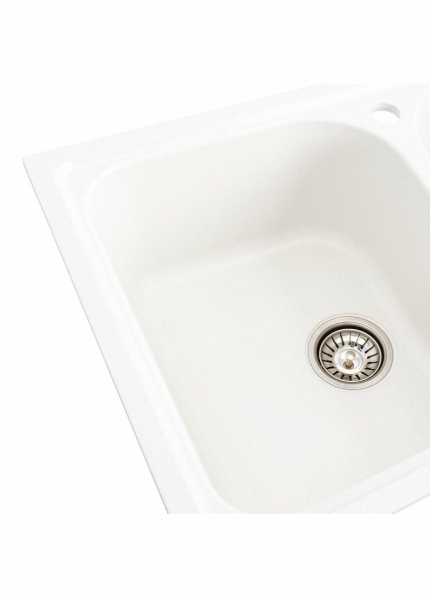 Гранітна мийка для кухні 7950 Equatoria матова Білосніжна Platinum (342071711)