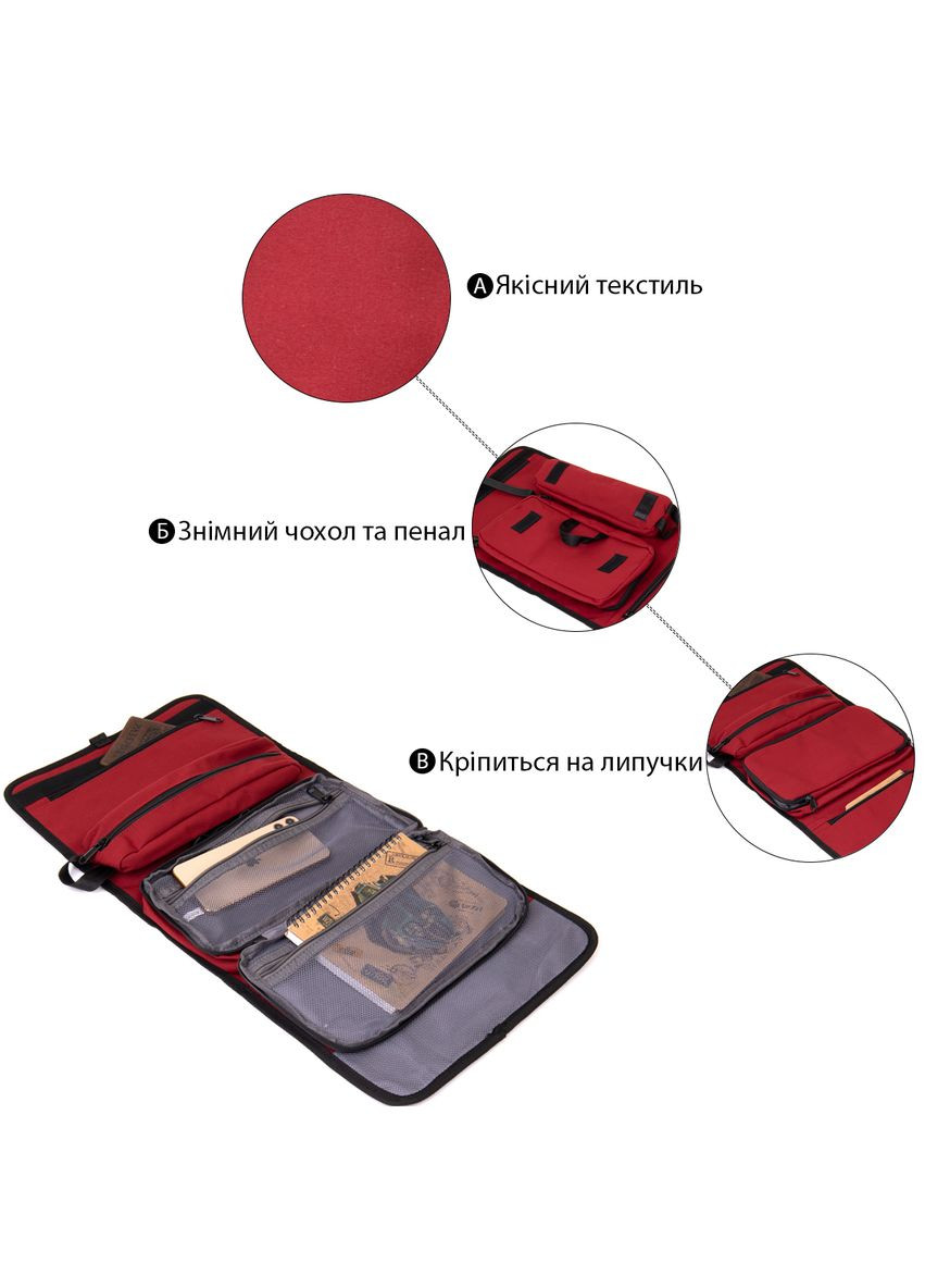 Дорожній органайзер із двома кишенями та знімними елементами червоний (sku_20654) No Brand (328922119)